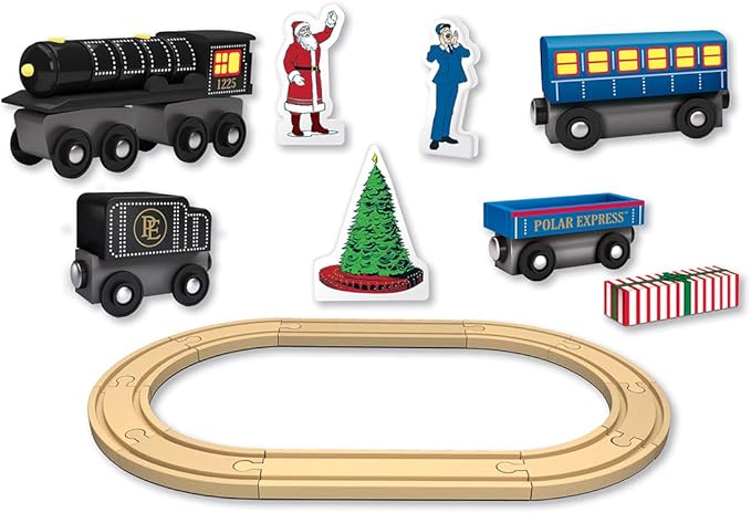 MasterPieces Wood Train Sets - The Polar Express 18 Piece Train Set