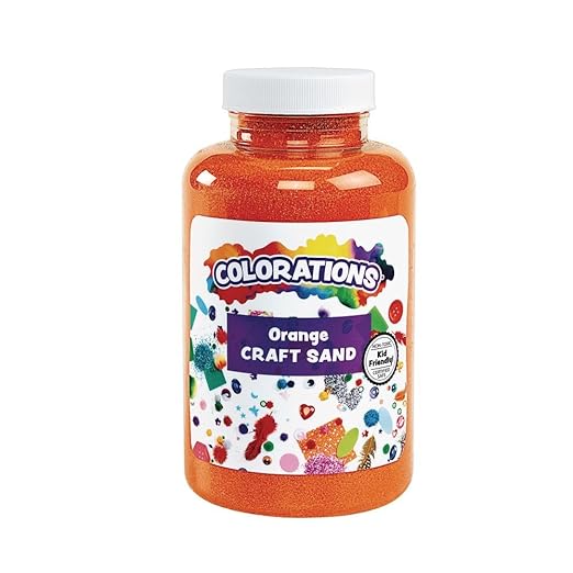 Colorations Colorful Vibrant Sand 22 oz Jar for Arts and Crafts & Play Activity, , Dark Orange