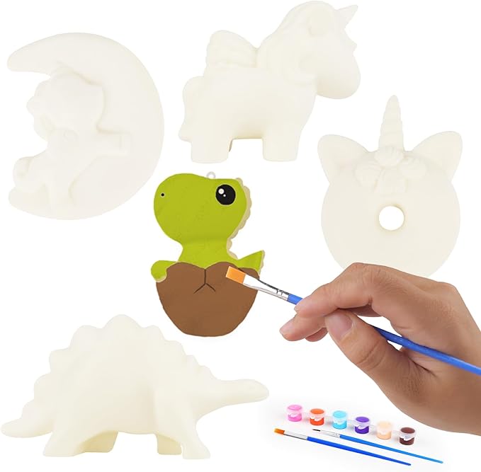 Anboor DIY Squishies Painting Kit Pack for Kids,5pcs Cute Animal Food Paintable Slow Rise Squishies Making Kit for Boy & Girl,Unicorn Squeeze Painting Kit Art Craft DIY Kit for Age 6+