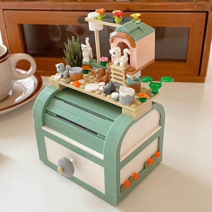 DIY Jewelry Storage Box Gift Box Building Blocks Toy Set, Mini Blocks Ring Box Building Set, Home Decoration Best Gift for Gilrs 495PCS