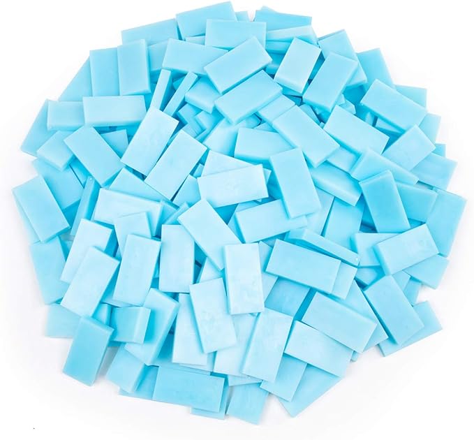 Bulk Dominoes Plastic Bulk 100pcs – Building and Stacking and Chain Reaction Toppling STEAM Toy Blocks for Kids (Ice)