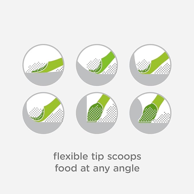 Olababy 100% Silicone Soft-Tip Training Spoon for Baby Led Weaning 2pack (Pearl/Kiwi)