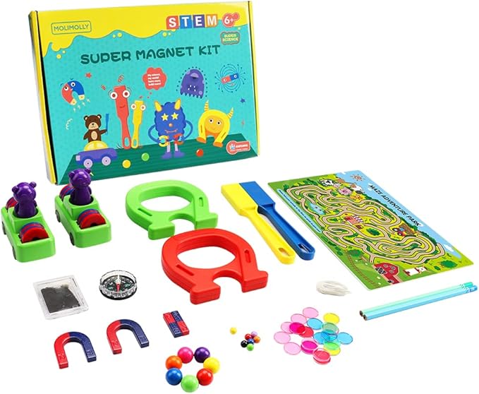Magnet Lab Kit for Kids, Magnet Toy for Kids Ages 5+, STEM Toys Magnetic Science Kit for Science Experiments, Bingo, Fridge, and Magnetic Concepts, Homeschool Supplies