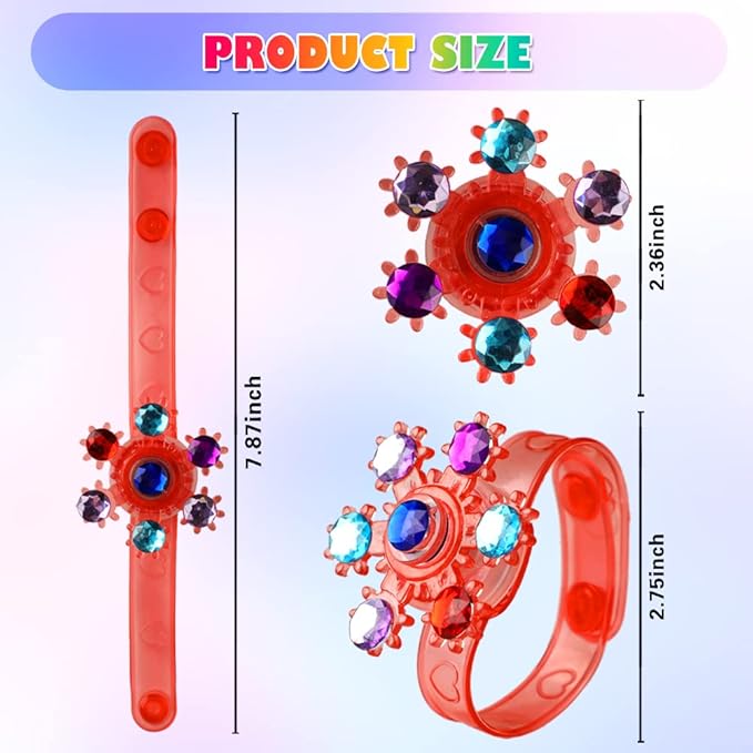 Party Favors for Kids 4-8 8-12, 32Pack LED Light Up Fidget Spinner Bracelets Goodie Bag Glow in The Dark Party Supplies Treasure Box Prizes Birthday Stocking Stuffers for Boys Girls