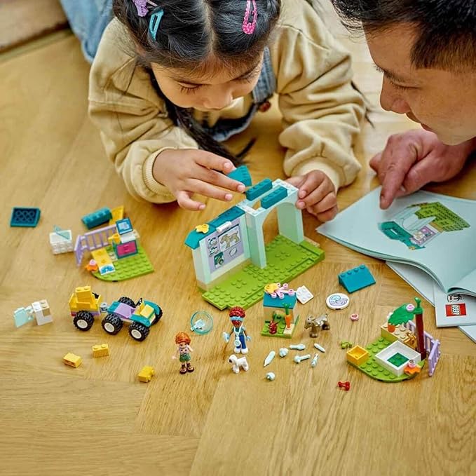 LEGO Friends Farm Animal Clinic, Farm Set with Veterinarian Toy for Children from 4 Years, Includes 2 Figures and 3 Animals Including Goat and Rabbit Figure, Gift for Girls and Boys 42632