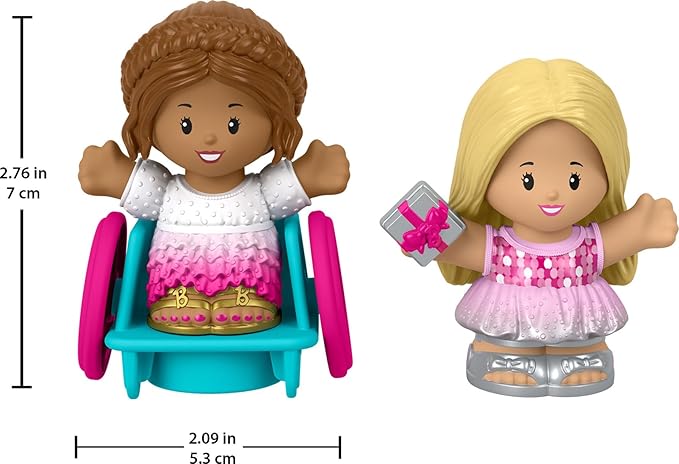 Fisher-Price Little People Toddler Toys Barbie Party Figure Set with 2 Characters for Preschool Pretend Play Kids Ages 18+ Months