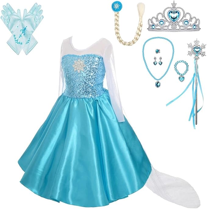 Dressy Daisy Toddler Little Girls' Ice Princess Dress Costume Birthday Halloween Christmas Fancy Party Dresses