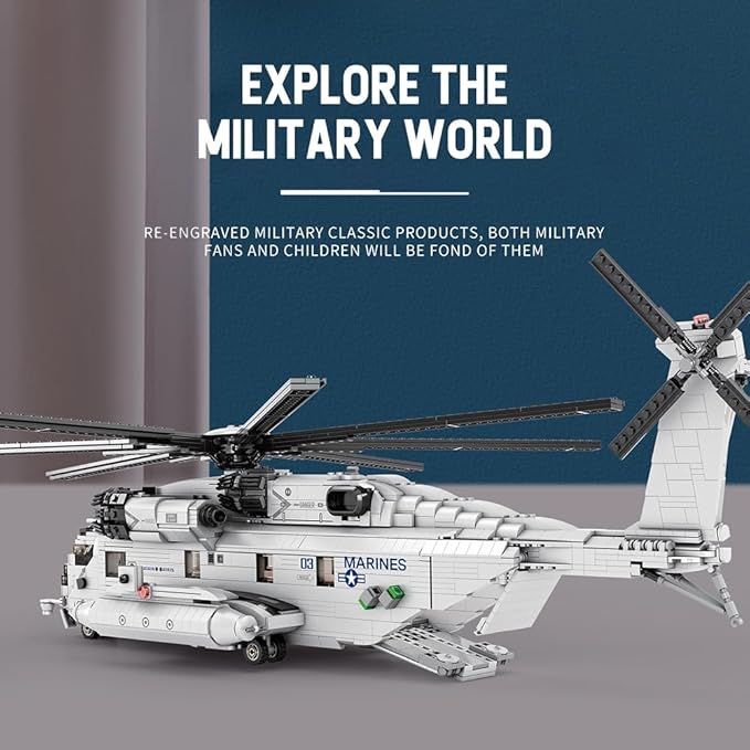 MISINI 33037 CH-53E Super Stallion Transport Helicopter Building Blocks Set, 2192 PCS Airplane Model Building Kits, Educational Toys Gifts for Kid and Adult