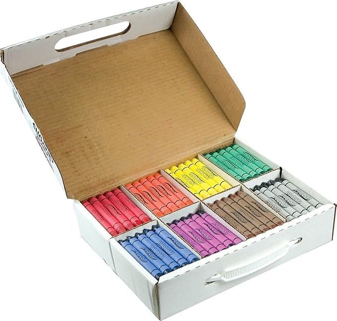 Prang Crayons Master Pack, Large Size, 8 Assorted Colors, 200 Count (32341)
