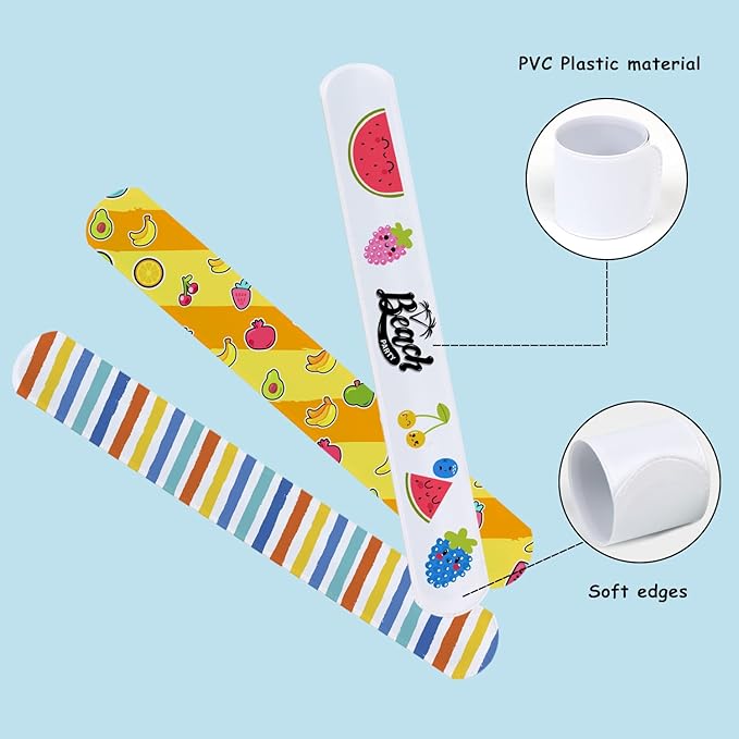 LOMIMOS 160Pcs White Slap Bracelets,Blank DIY Bands Wristbands Party Favors for Kids School Craft Projects Painting