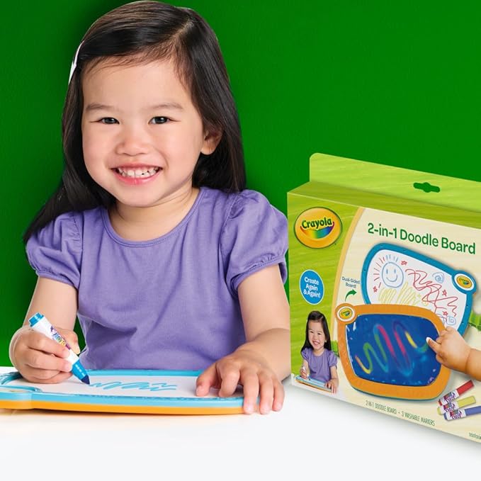 Crayola 2-in-1 Doodle Board, Toddler Drawing Board, Kids Drawing Tablet, Travel Activity, Toddler Learning Toy, Gift for Toddlers, 3+