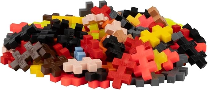 PLUS PLUS 3D Figure Building Block Set, Fun Stem Toys for Kids, 70 Interlocking Pieces - Firefighter Mini Maker Tube
