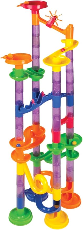 Toysmith STEM Learning 80Piece Marble Run Building Toy Set, For Boys & Girls 3+