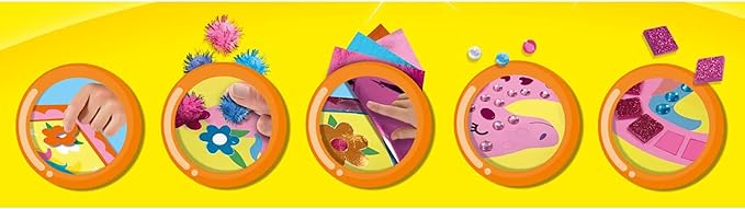 SES Creative: Mess-Free Glitter Art Set - 336 Shiny Foil Diamond & Glitter Foam Stickers, Sticker Cards & Pom Poms, DIY Crafts Kit, Toy Kids Ages 3+