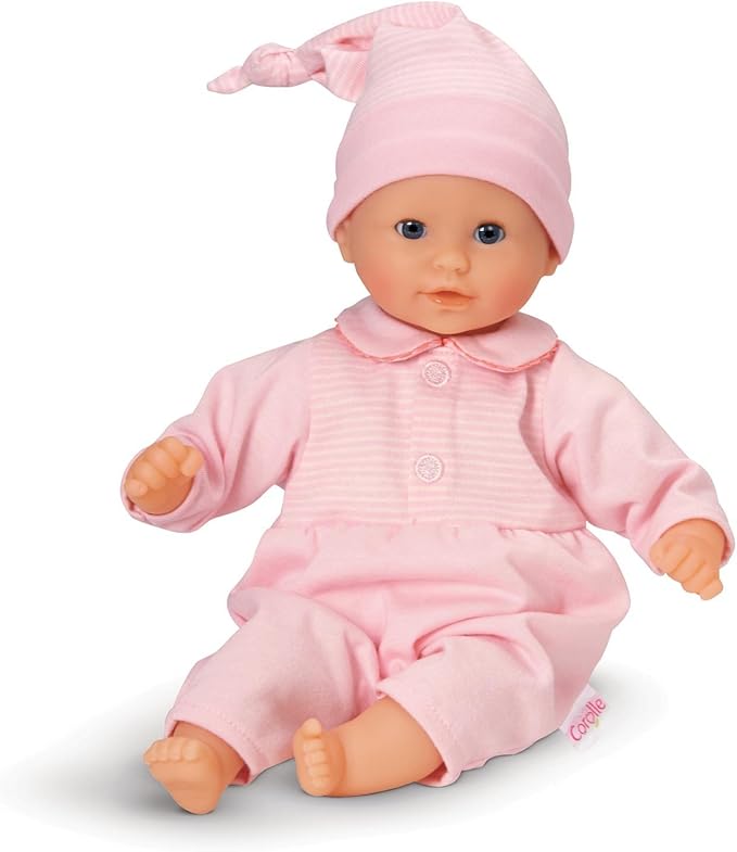 Corolle Bébé Calin Charming Pastel Baby Doll - 12" Soft Body Doll with Pink Outfit, Sleeping Eyes Open and Close, Vanilla-Scented, for Kids Ages 18 Months and up