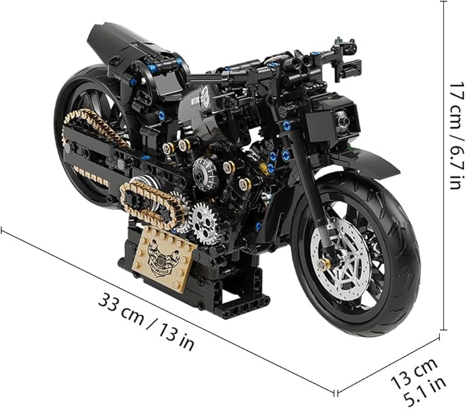 RiceBlock Motorcycle Toys Building Blocks Set, 1:8 Scale Model Gift, Suitable for Motorcycle Models for Boys Age 8-12, 575 Pieces