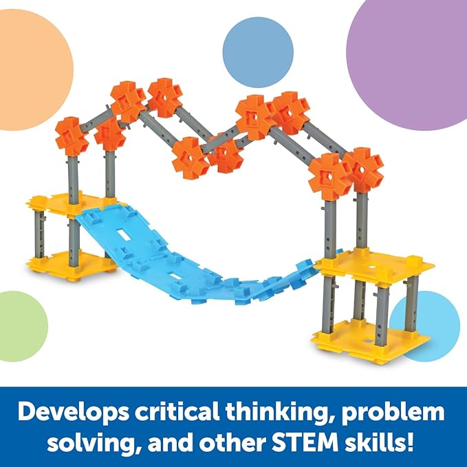 Learning Resources STEM Explorers Bridge Builders,72 Pieces,Ages 5+, STEM Toys, STEM Building Toys,STEM Kits,Kids stem Projects, Build it Yourself Toys