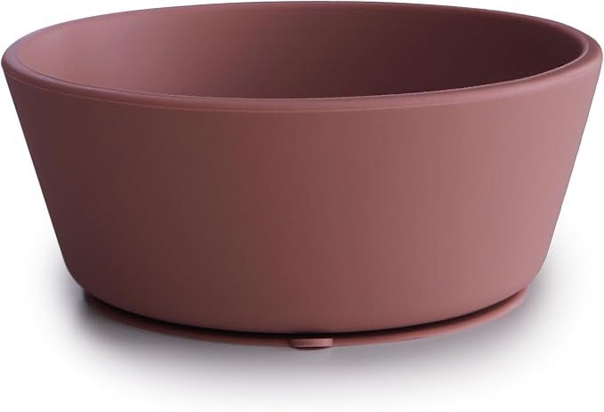 mushie Silicone Suction Bowl | BPA-Free Non-Slip Design (Woodchuck)