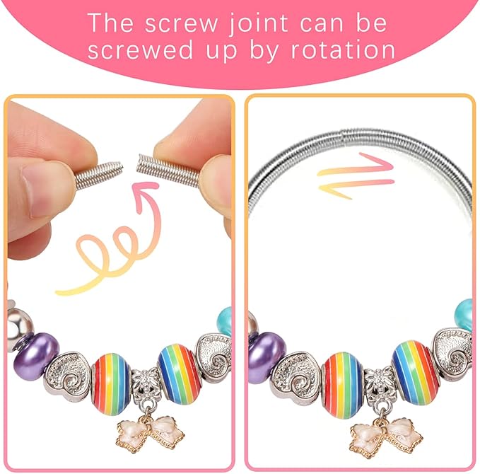 PinkSheep Bracelets for Kids, 6PC, Little Girl Friendship Bracelets Charm Bracelet, Party Favor Dress Up