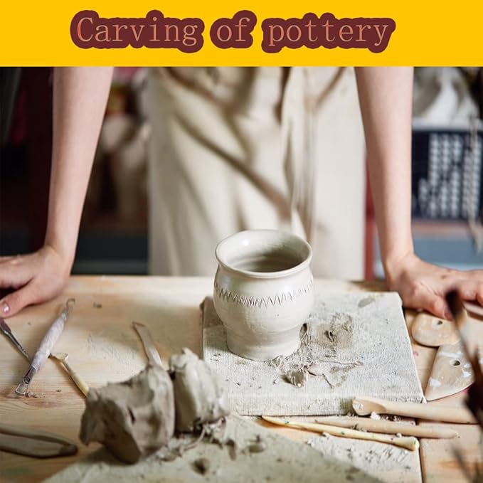 Pottery Supplies Clay Tools for Sculpting, Yagugu 39Pcs Basic Wood Ceramics Carving Polymer Clay Tool Supplies kit Supplies for Kids Adults and Artists Modeling Shaping Building for Art&Craft Gifts