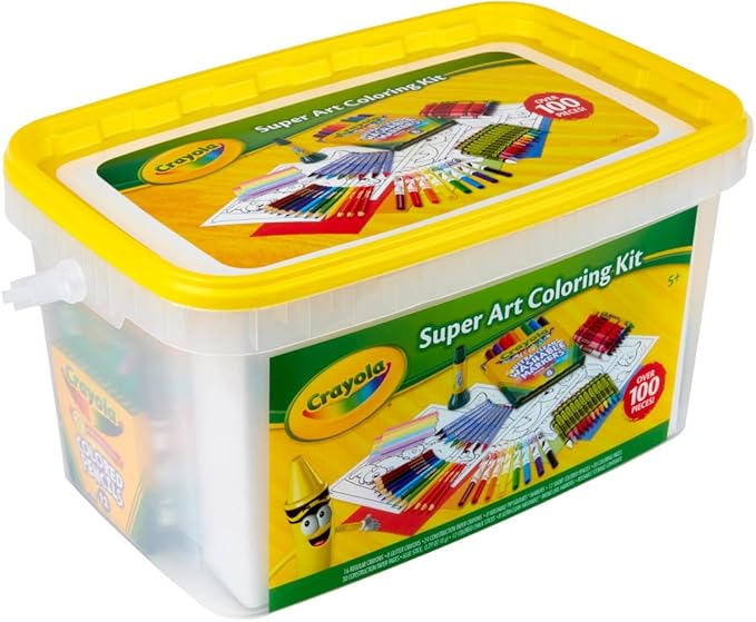Crayola Super Art Coloring Kit (100+ Pcs), Arts & Crafts Set for Kids, Coloring Supplies, Arts & Crafts Set, Gifts for Kids [Amazon Exclusive]