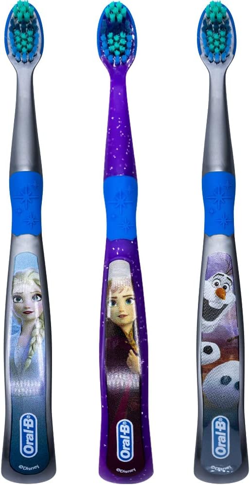 Oral-B Disney Frozen Toothbrush, 3+ YRS, Extra Soft (Characters Vary) - Pack of 3