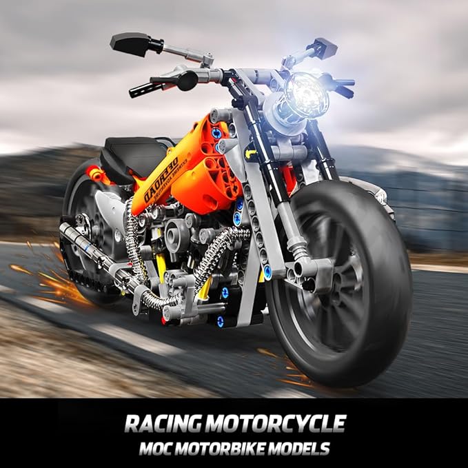 HOGOKIDS Motorcycle Building Block Set - 436 PCS Collectible Motorcycle Display Model, STEM Tech Motorbike Toy Collection Brick Kit for Adults Kids Boys Ages 6 7 8 9 10 11 12+ Years Old