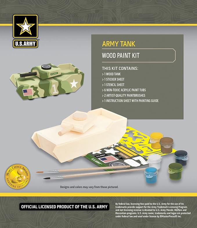 Works of Ahhh... Craft Set - U.S. Army Tank Wood Paint Kit