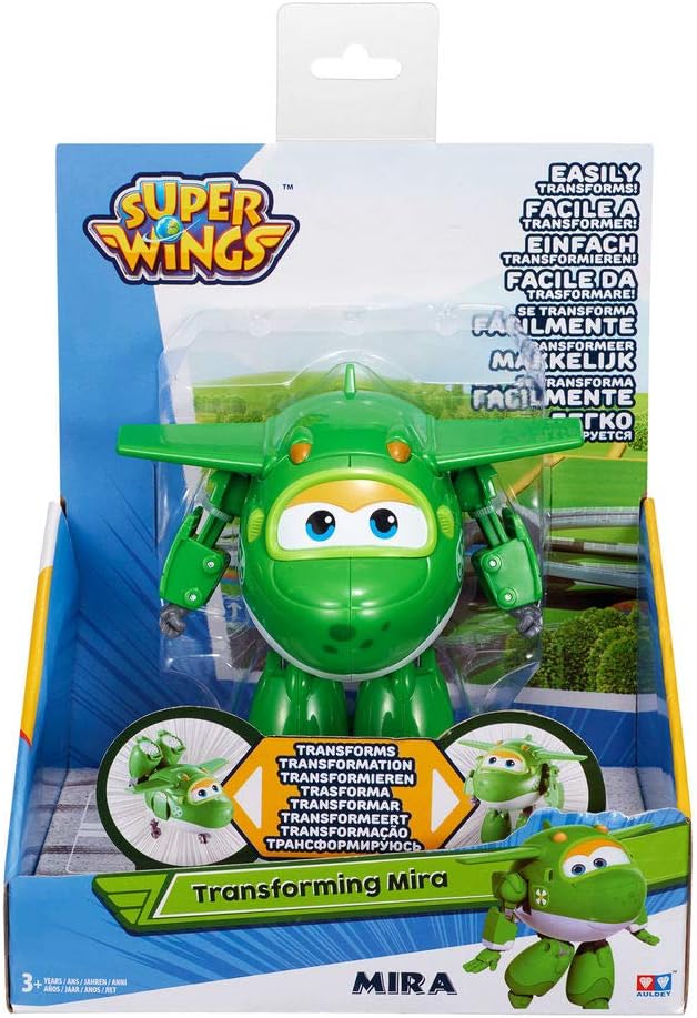 Super Wings - Transforming Mira Toy Airplane Figure | 5" Scale | Fun Toy for 3 4 5 year old Boys and Girls | Preschool Kids Birthday Gift, Green (YW710280)