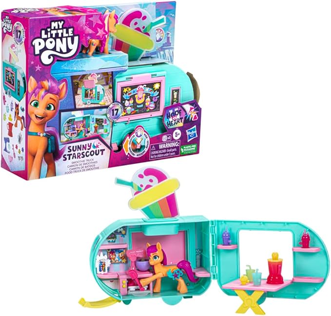 My Little Pony Playset Sunny Starscout Smoothie Truck Set, Hoof to Heart Pony Doll, Toys for Girls and Boys 5 Years Old+