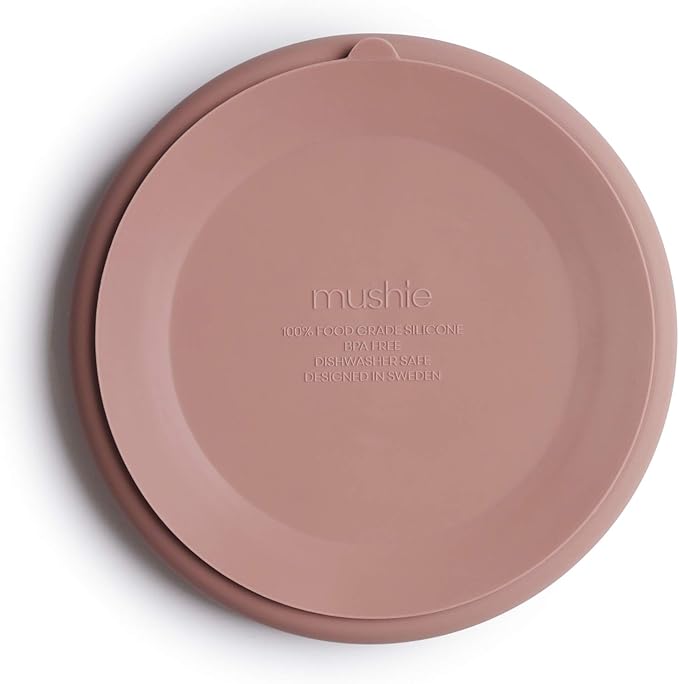 mushie Silicone Suction Plate | BPA-Free Non-Slip Design (Blush)