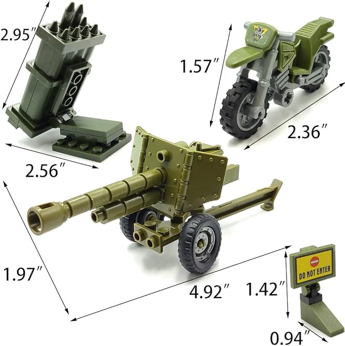 ZHX WW2 Army Military Guns Weapons and Armor Toy Thunder Containers Command Operations Building Block Toy Battle Sets for Kids