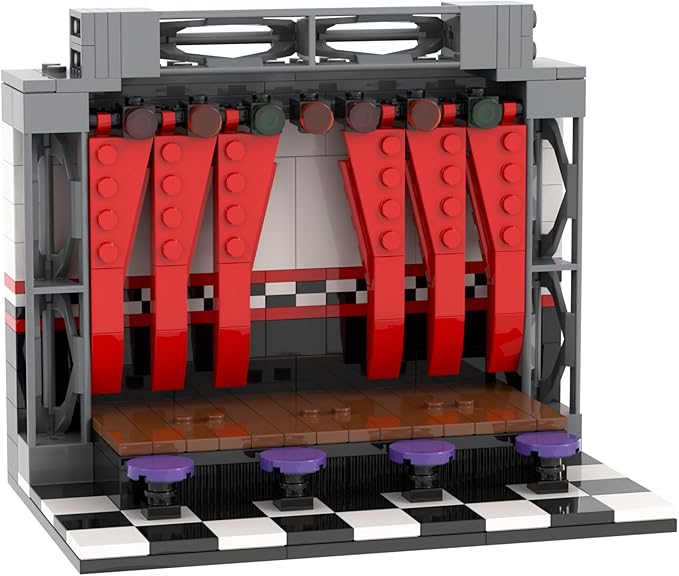 MOOXI-MOC FNAF Stage Building Set,Creative Cute Building Blocks Children Kits,Halloween Christmas for Kids(258pcs)