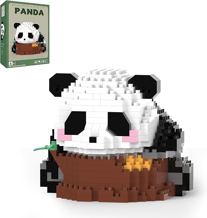 Mini Building Blocks, Party Favors- Micro Blocks Panda Toy for Kids 13 14 15 16+, Mini Blocks Building Sets for Adults, Easter/Birthday for Teens(554 PCS) (Laid-Back Panda)