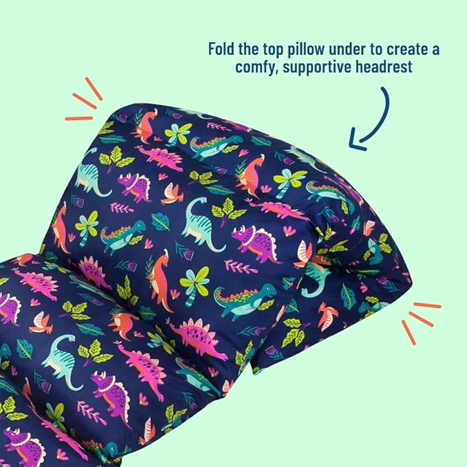 Wildkin Microfiber Pillow Lounger, 87 X 27 Inches, Darling Dinosaurs