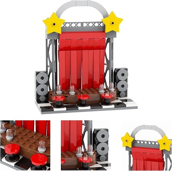 MOOXI-MOC FNAF Small Stage Building Set,Creative Cute Building Blocks Children Kits,Halloween for Kids(139pcs)
