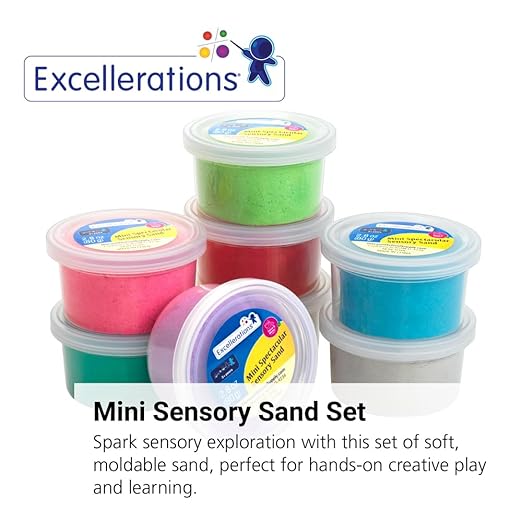 Excellerations Mini Spectacular Sensory Sand Set of 8 - Party Favors, Sensory Toys for Kids, Fidget Kit