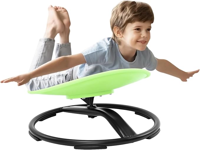 Zhenx Spinning Chair for Kids, Autism Kids Swivel Chair, Kids Sensory Chair, Spinning Chair for Autistic Kids & ADHD Children, Sit and Spin Training Body Coordination (Green)