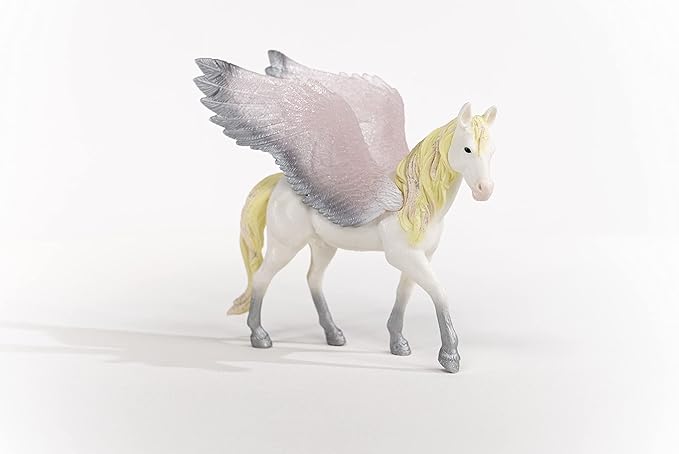Schleich bayala Mythical Winged Sunrise Pegasus Mare Figurine - Featuring Glittery Wings and Mane, Imaginative Fun and Durable Horse Toy for Girls and Boys, Gift for Kids Ages 5+