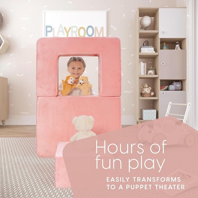 Milliard Kids Couch - Modular Kids Sofa for Toddler and Baby Playroom/Bedroom Furniture (Pink Small)