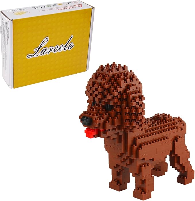 Larcele Micro Dog Building Blocks Set Mini Pet Building Toy Bricks,950 Pieces KLJM-02 (Poodle)
