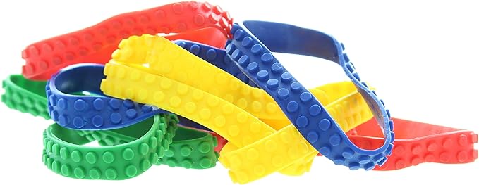 Rhode Island Novelty 7.5 Inch Block Rubber Bracelet, One Dozen per Order