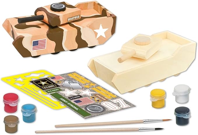 Works of Ahhh... Craft Set - U.S. Army Tank Wood Paint Kit