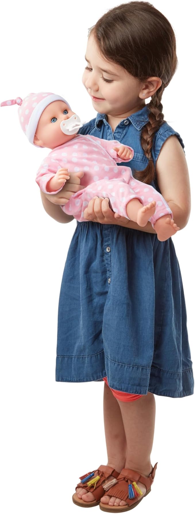 Melissa & Doug Mine to Love Twins Luke & Lucy 15” Light Skin-Tone Boy and Girl Baby Dolls with Rompers, Caps, Pacifiers - First Baby Dolls For Toddlers 18 Months And Up