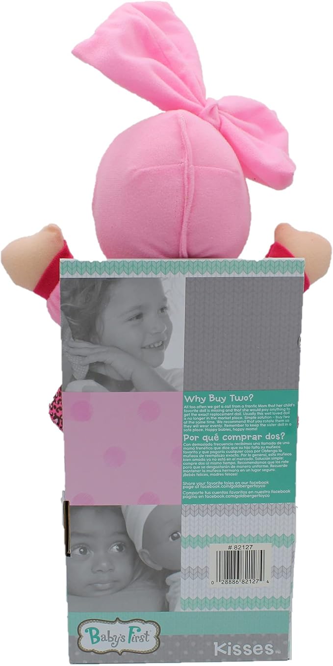 Baby's First Soft & Cuddly Baby Kisses (Bilingual English-Spanish) Doll - Dressed in Print Top and Leggings - Press her Tummy for a Sweet Kisses Sounds and Says I Love You