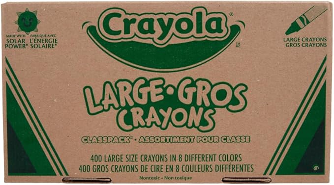 Crayola Crayon Classpack - 400ct (8 Colors), Large Crayons for Kids, Bulk School Supplies, Teacher Classroom Must Have, 3+