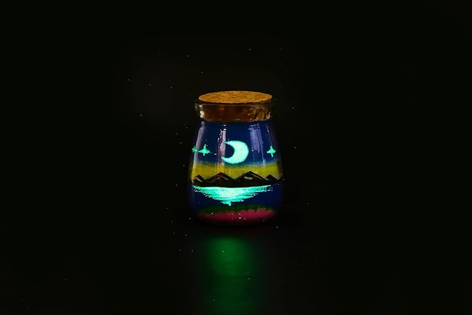 YUANLUGV Sand Art Bottles, Colored Sand with Luminous Sand Art Crafts for Gift Kids, Elegant and Exquisite Sand Art Craft Bottle，Gifts for Girls Boys Kids Women Birthday (c)