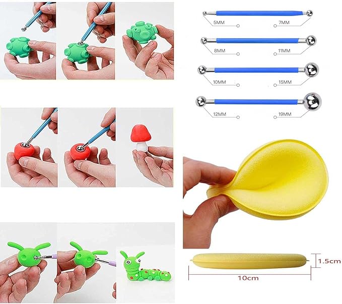 Langqun Clay Sculpting Tools Kit, 18Pcs Pottery Tools,Polymer Clay Tools, for Kids Modeling, Carving, Modeling