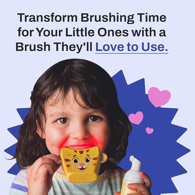 autobrush Kids U Shaped Electric Toothbrush, ADA Accepted, Sonic Pro with Unique 360° Nylon Bristles 3 Cleaning Modes,Whitening LED-Lights,Plays Music (Double-Sided),Ages 6-8, Hippo