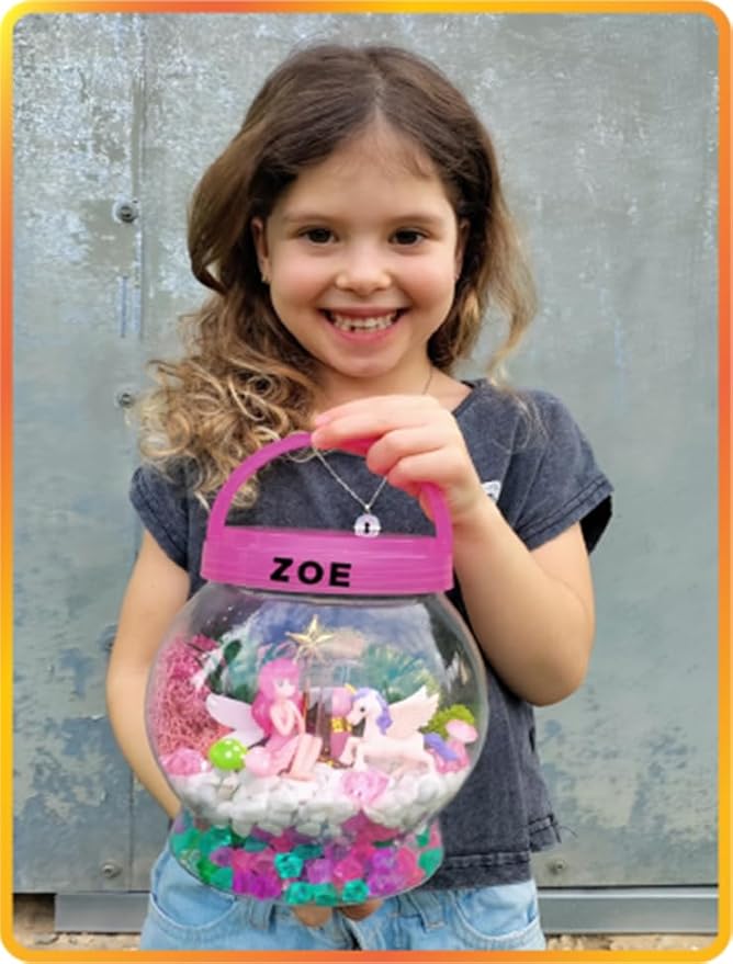 DIY Fairy & Unicorn Nightlight Gifts for Girls Age 3 4 5 6 7 8 9 10 Years Old, Terrarium Arts & Crafts for Kids, Birthday Fairy Gift & Unicorn Art Kit